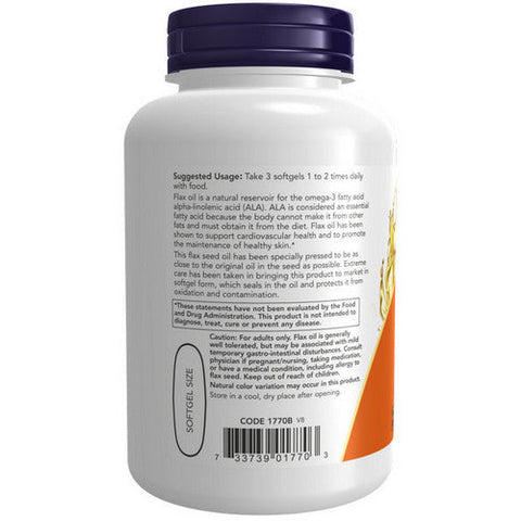 Now Foods, Organic Flax Oil, 1000 mg, 100 Sgels