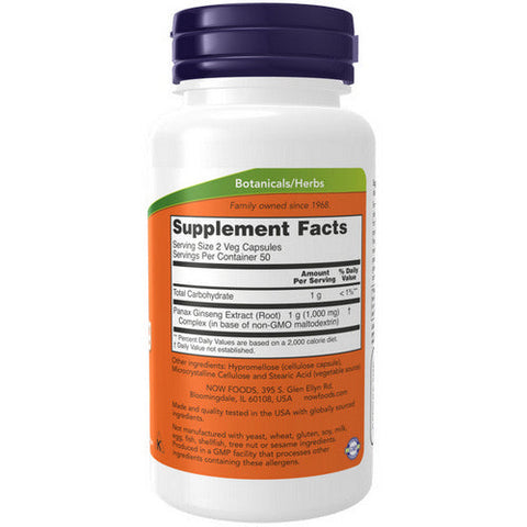 Now Foods, Panax Ginseng, 500 mg, 100 Caps