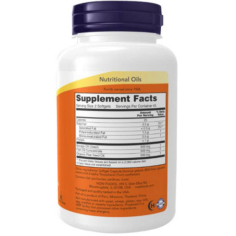 Now Foods, Super Omega 3-6-9, 1200 mg, 90 Sgels