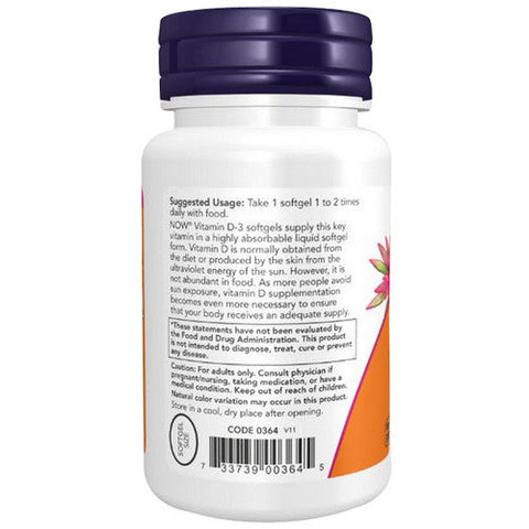 Now Foods, Vitamin D-3, 400 IU, 180 Softgels