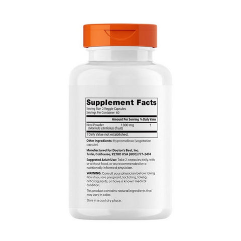 Doctors Best, Noni Fruit Powder, 650 mg, 120 Veg Caps