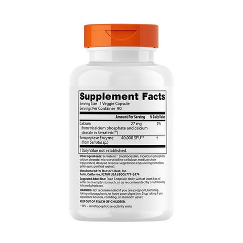 Doctors Best, Best Serrapeptase, 90 Veggie Caps