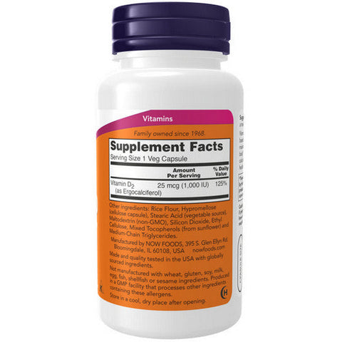 Now Foods, Vitamin D, 1000 IU, 120 Veg Caps