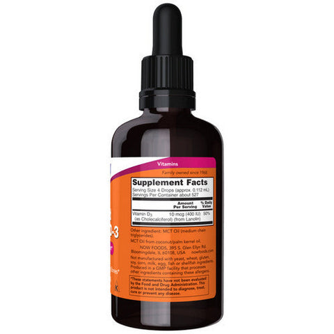 Now Foods, Liquid Vitamin D-3, 2 OZ