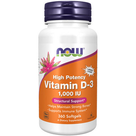 Now Foods, Vitamin D-3, 1,000 IU, 360 Softgels
