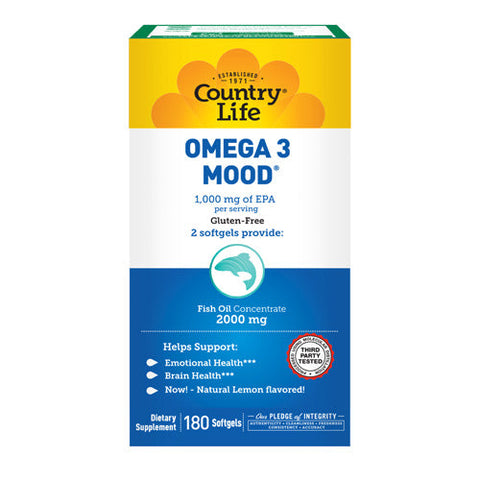 Country Life, Omega 3 Mood, 180 Softgels