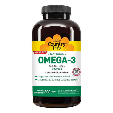 Country Life, Omega 3, Fish Body Oil 300 Softgels