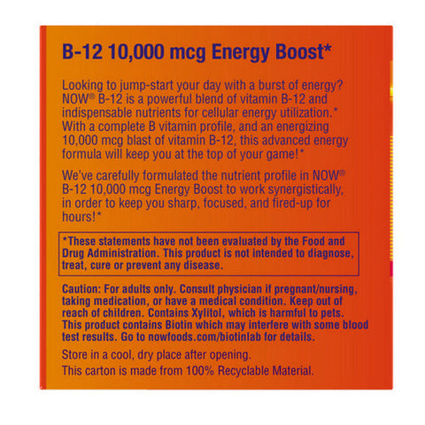 Now Foods, B-12 Energy Boost, 10,000 mcg, 12 Pack, 15 ml