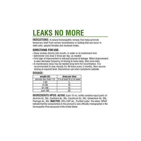 HomeoPet Solutions, Leaks No More, 15 ml