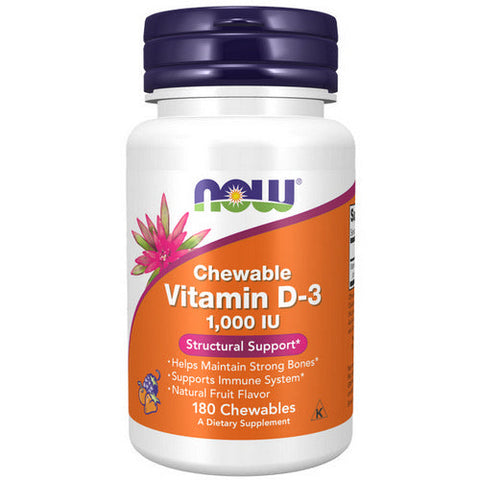 Now Foods, Vitamin D-3, 1000 IU, 180 Chewables