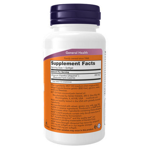 Now Foods, Ubiquinol Extra Strength, 200 mg, 60 Softgels