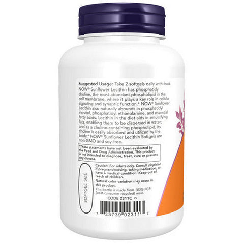 Now Foods, Sunflower Lecithin, 100 Softgels