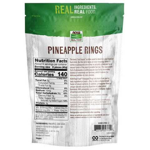 Now Foods, Pineapple Rings Dried, 340g, 12 oz