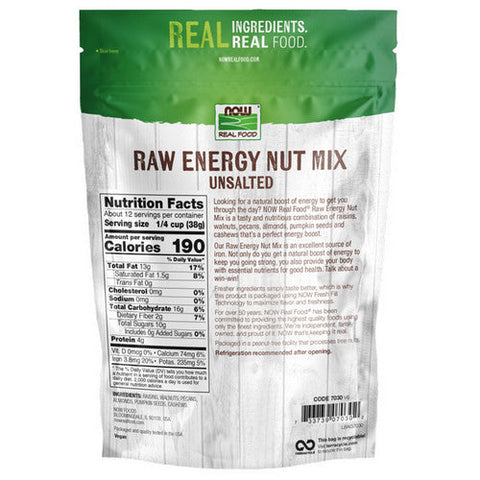 Now Foods, Raw Energy Nut Mix, Unsalted 16 Oz