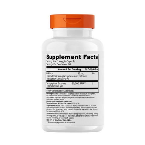 Doctors Best, High Potency Serrapeptase, 90 Veggie Caps