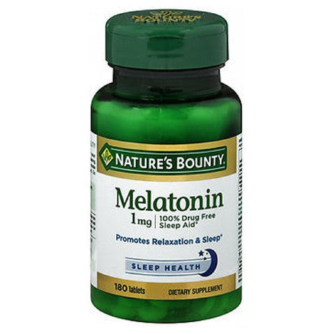 Nature's Bounty, Melatonin Natural Sleep Aid, 1 mg, 180 Tablets