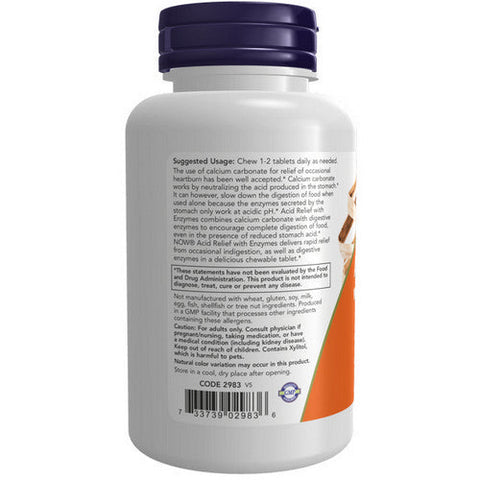 Now Foods, Acid Relief with Enzymes, 60 chewables