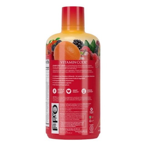 Garden of Life, Vitamin Code Liquid Multivitamin Formula, Fruit Punch Flavor 30 oz