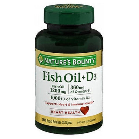 Nature's Bounty, Nature's Bounty Omega 3 Plus D3 Fish Oil, 90 caps
