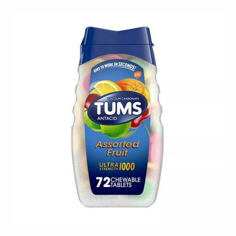 Tums, Ultra Strength Assorted Fruit Antacid Chewable, 72 Tablets