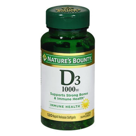 Nature's Bounty, Vitamin D3, 1000 IU, 120 Softgels