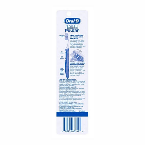 Oral-B, Pulsar 3D White Advanced Vivid Toothbrush, 35 Soft each