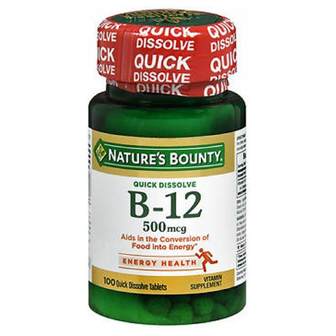 Nature's Bounty, Vitamin B-12 Microlozenges, 500 mcg, 100 tabs